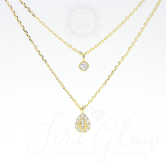 18K Gold Dipped Two Cute Layered Charm Necklace - Picture 8 of 16